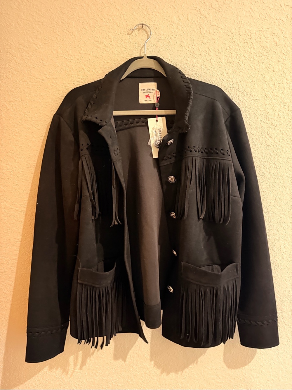 Western Black Suede Fringe Jacket -